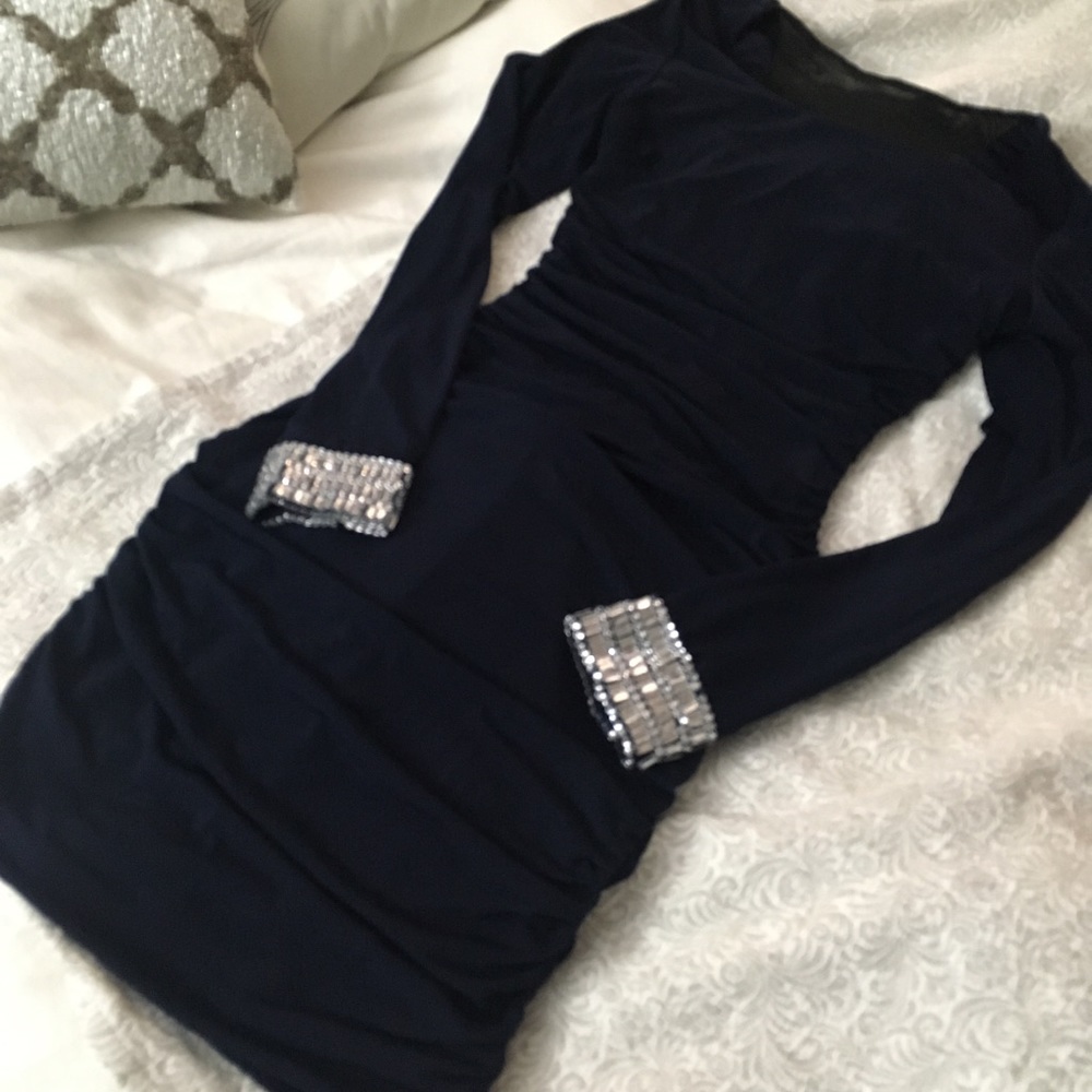 Navy blue dress, Small, Sleeve detail